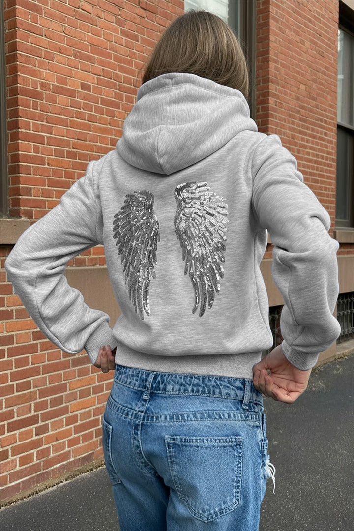 Maison Atlas® - Sweat à capuche avec ailes en strass