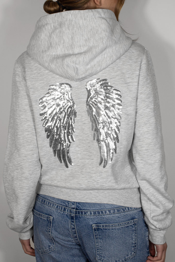 Maison Atlas® - Sweat à capuche avec ailes en strass